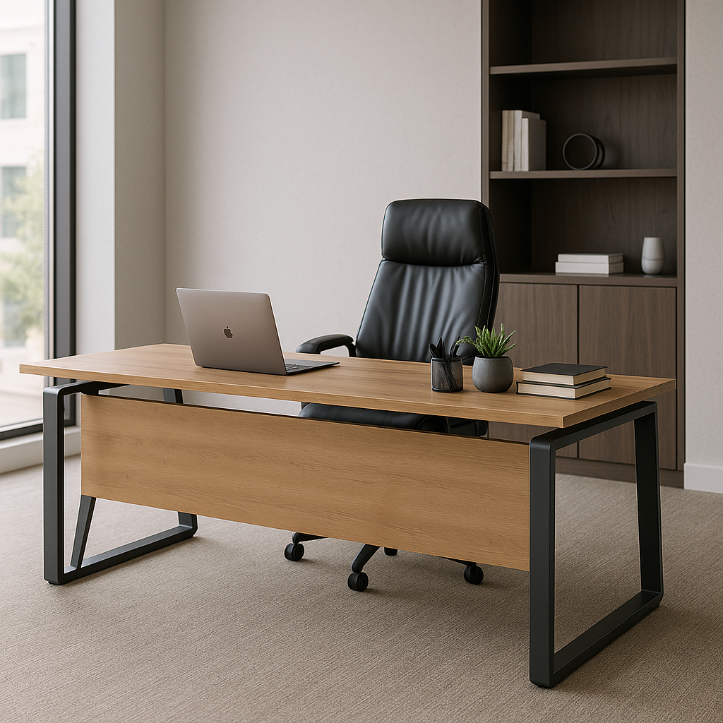 Executive Desk with Metal Legs