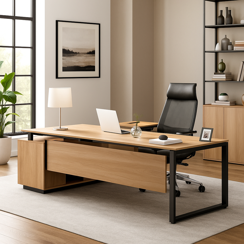 Executive Desk with Metal Legs