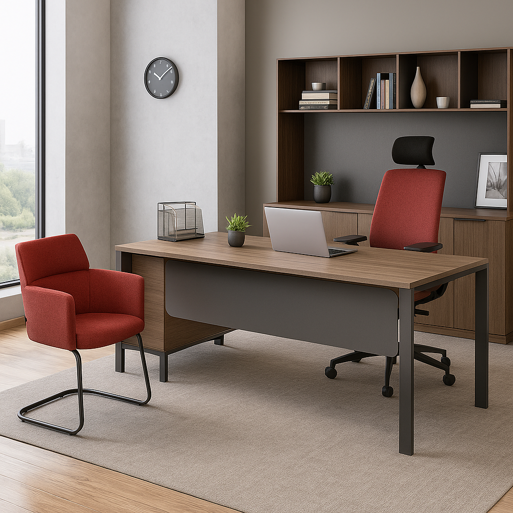 Executive Desk with Metal Legs