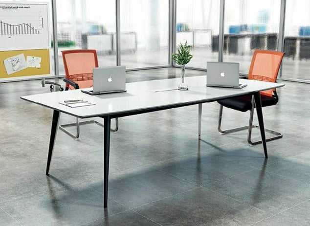 Wooden Meeting Table with Metal Legs