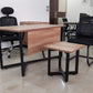 Employee Desk – Metal Frame 5×5cm, Wood Modesty Panel, No Drawers – ED 31