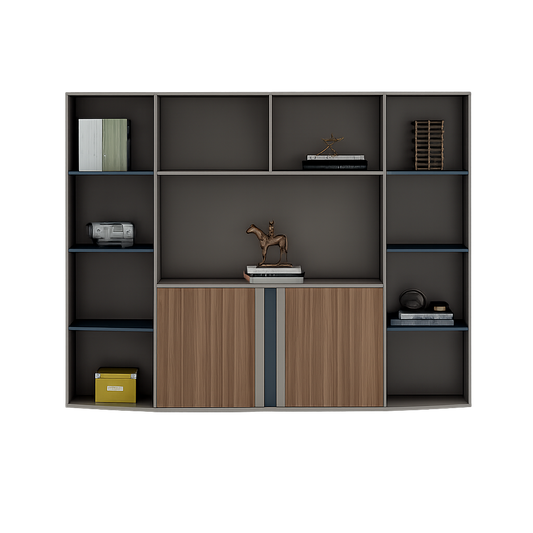 Cabinet – Glass & Wood Wide Executive Bookcase – BC31