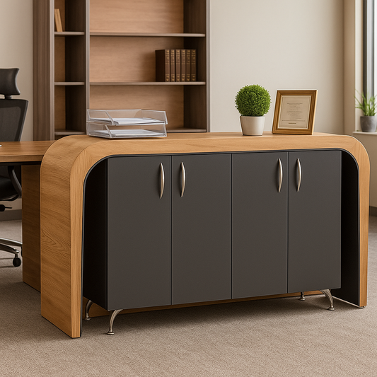 Cabinet – Modern-Classic Curved Natural Wood Top – BC28-90