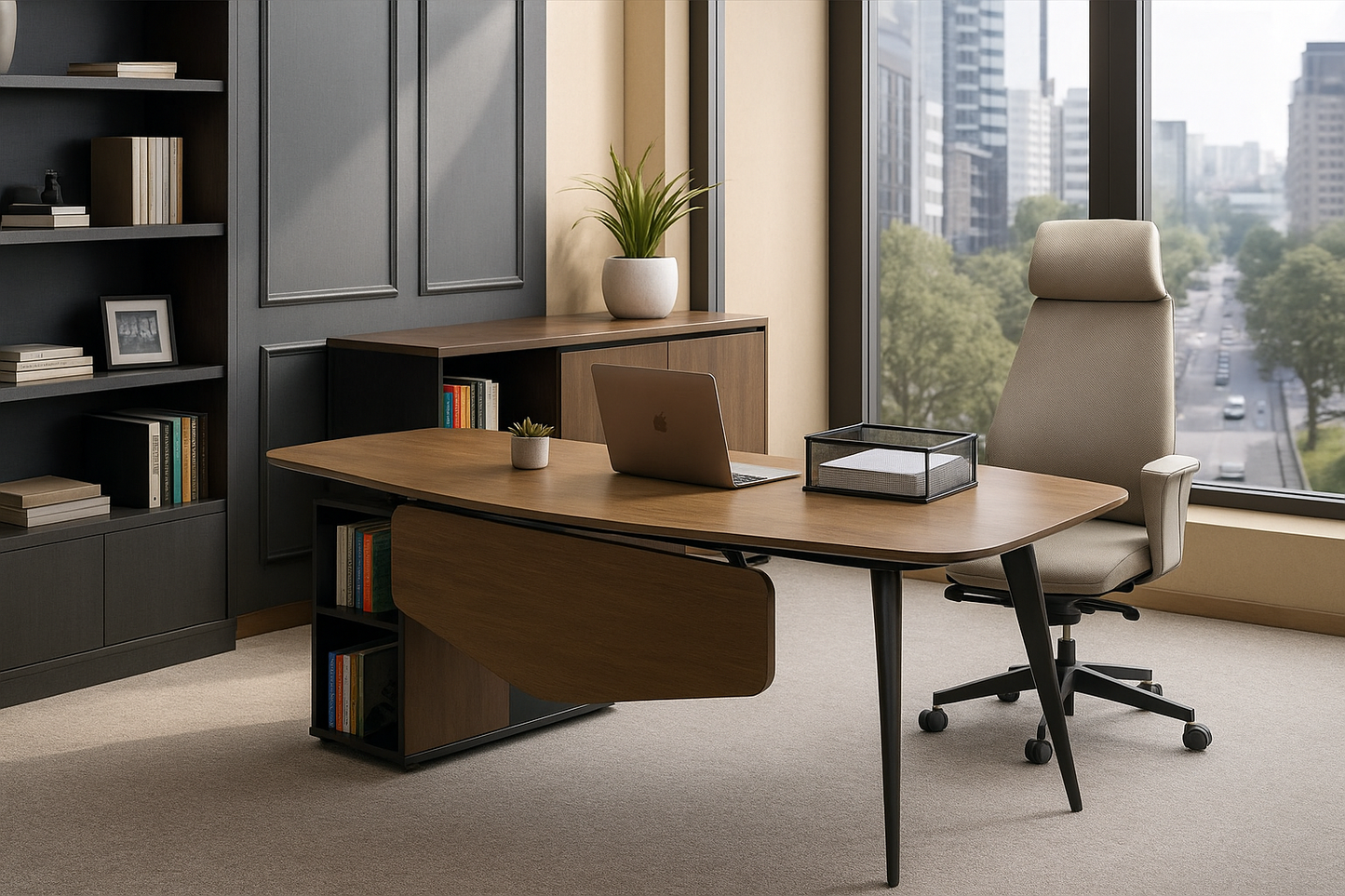 Executive Desk – Multi-Size Metal Legs – MD65