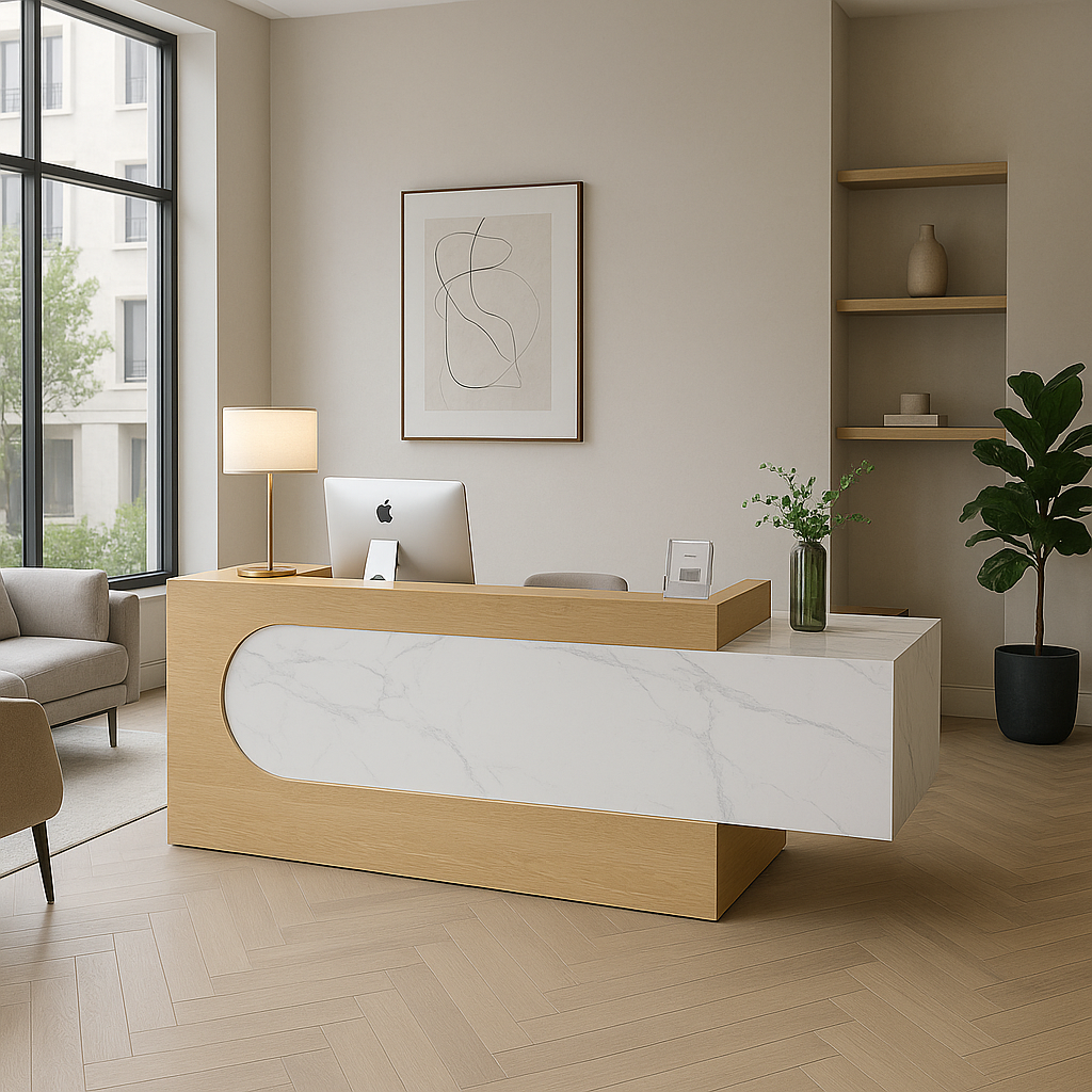 كونتر استقبال – سطح رخامي بتصميم صالة أنيقة – RE90