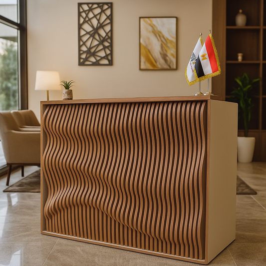 منضدة استقبال – سطح خشبي طبيعي، تصميم فاخر – RE201