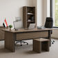 Executive Wooden Desk – Open Office with Bookshelf Unit – MD196