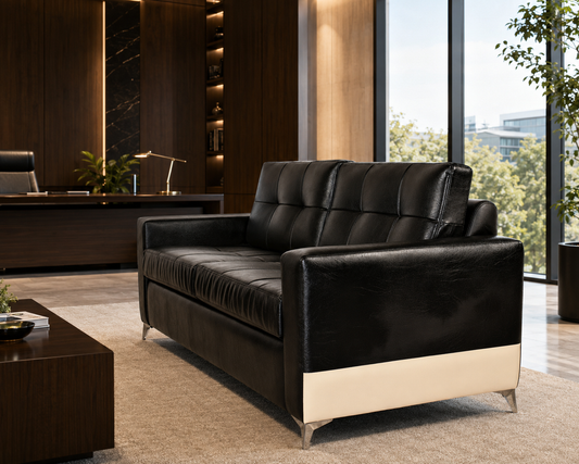 Lounge Sofa – Faux Leather, Pine Wood Frame & Legs – SF-128