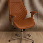 Executive Leather Office Chair – Gold Finish Chrome Armrests – CH402A-G