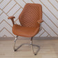 Visitor Chair – Gold Finish Faux Leather with Chrome Base – CH402V-G