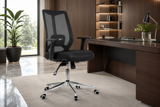Ergonomic Task/Employee Office Chair – Breathable Mesh Chrome Base – CH755B