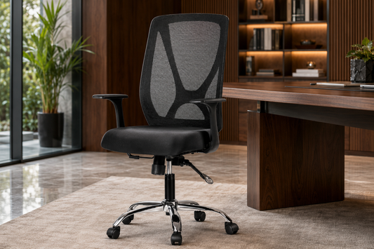 Ergonomic Task/Employee Office Chair – Mesh High Back Chrome Base – CH756B