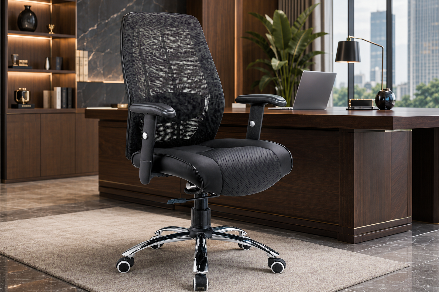 Ergonomic Task/Employee Office Chair – Executive Leather – CH25B