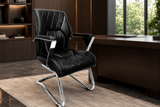 Visitor Chair – Premium Padded Faux Leather – CH212V