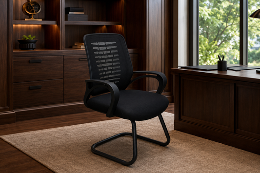 Visitor Chair – Mesh Back, Metal Sled Base – CH49V
