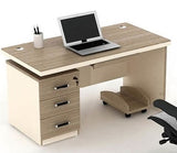 Employee Desk – 3 Drawers, 34mm Top, Wood Panel Legs – ED 02
