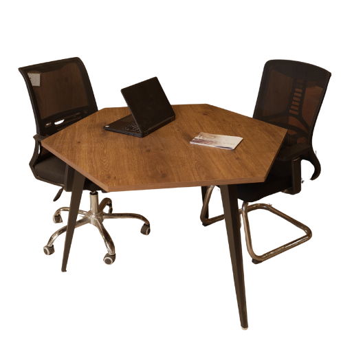 Wooden Meeting Table with Metal Legs