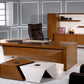 Executive Desk – Natural Wood Veneer & Crystal Panel – MD220
