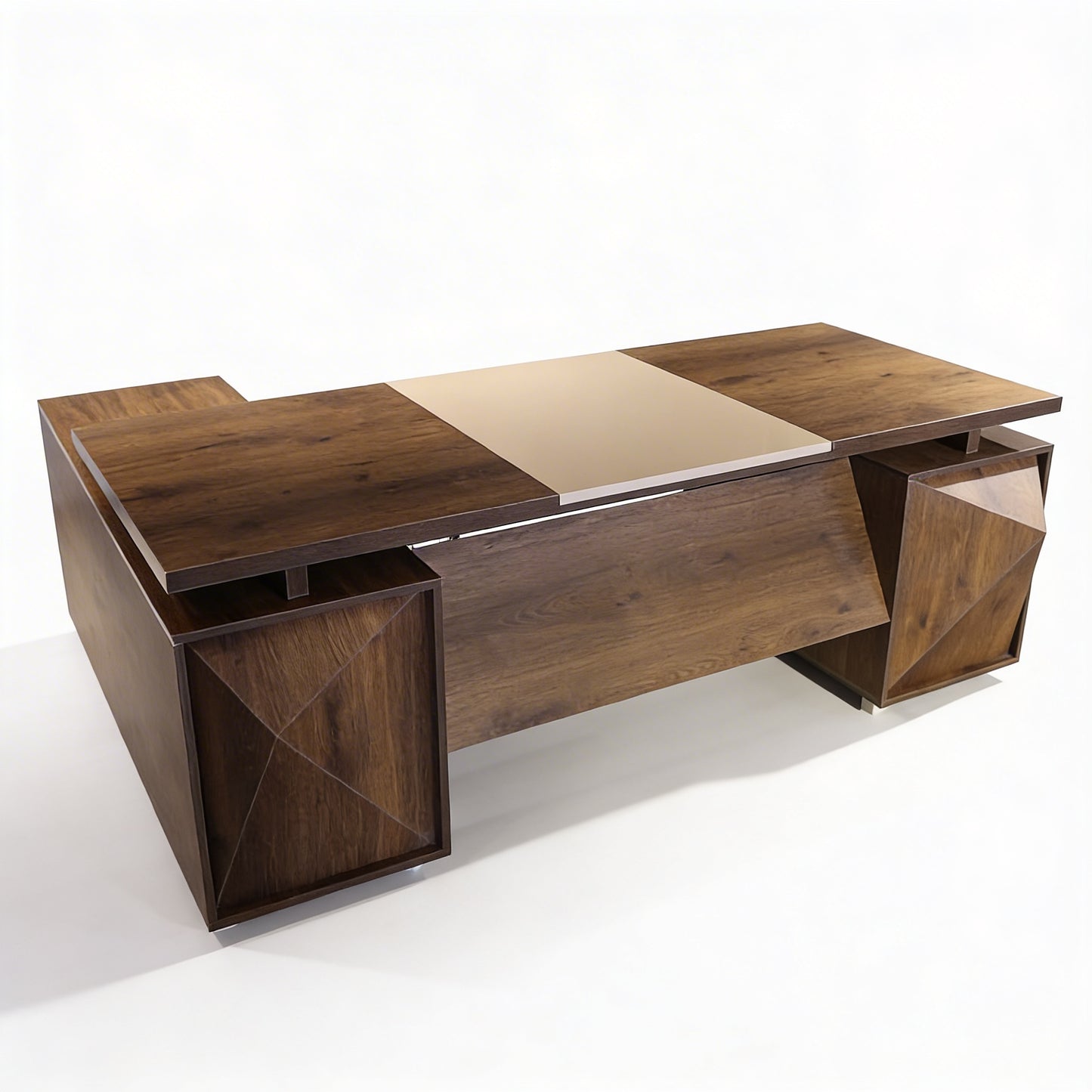 Executive Wooden Desk – L-Shaped with Side Storage – MD530
