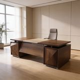 Executive Wooden Desk – L-Shaped with Side Storage – MD530