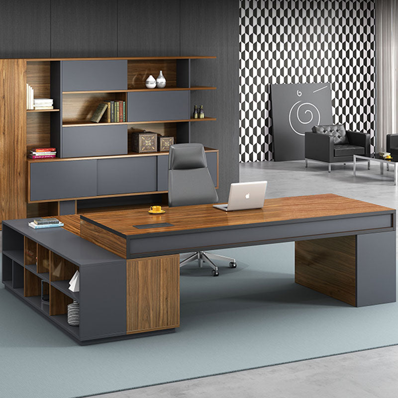 مكتب خشبي تنفيذي – تصميم جناح تنفيذي كبير – MD135