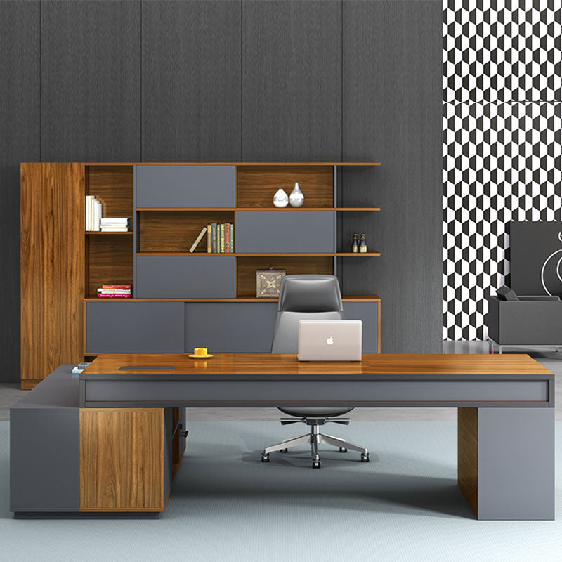 مكتب خشبي تنفيذي – تصميم جناح تنفيذي كبير – MD135
