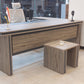 Executive Wooden Desk – Open Office with Bookshelf Unit – MD196