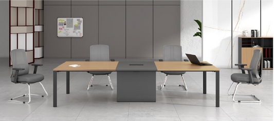 Wooden Meeting Table with Metal Legs