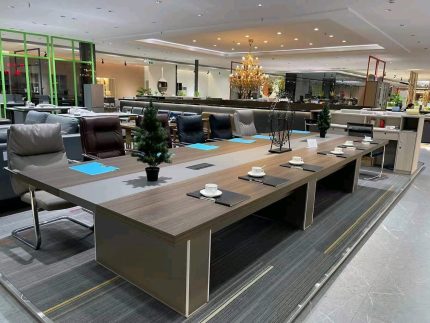 Meeting Table – MDF Veneer Top, Wooden Panel Base – MT866