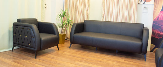 Lounge Sofa – Faux Leather, Pine Wood Frame & Legs – SF-302