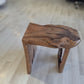 Tea Table – Solid Natural Wood Live-Edge Top with Wood Base 55×45cm – TE132