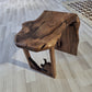 Tea Table – Solid Natural Wood Live-Edge Top with Wood Base 55×45cm – TE132