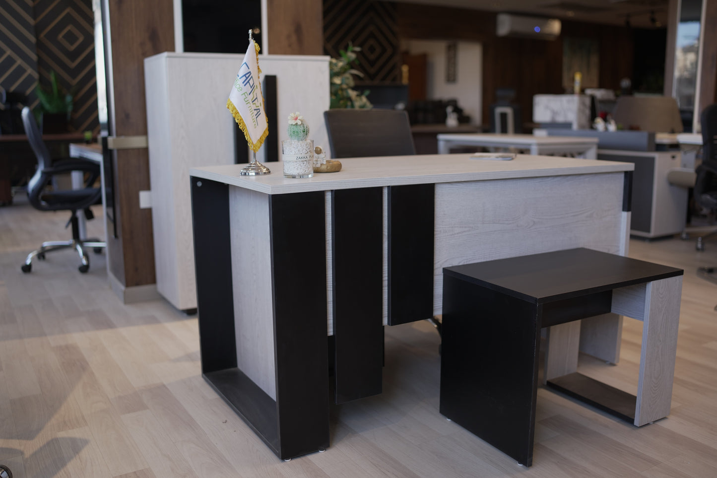 Tea Table – MDF Two-Tone Finish with Wooden Legs – TE134