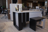 Tea Table – MDF Two-Tone Finish with Wooden Legs – TE134