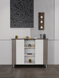 طاولة شاي - خزانة MDF بباب واحد مع رف مفتوح وإطار معدني 80×40 سم – TEC05