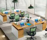 Workstation – 4-Person Prima Series, MDF & Metal Base – WR119