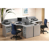 Workstation – 2-Person L-Shape, MDF & Metal Base – WR120