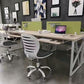 Workstation – 4-Person MDF Cluster with Planter Accent – WR22