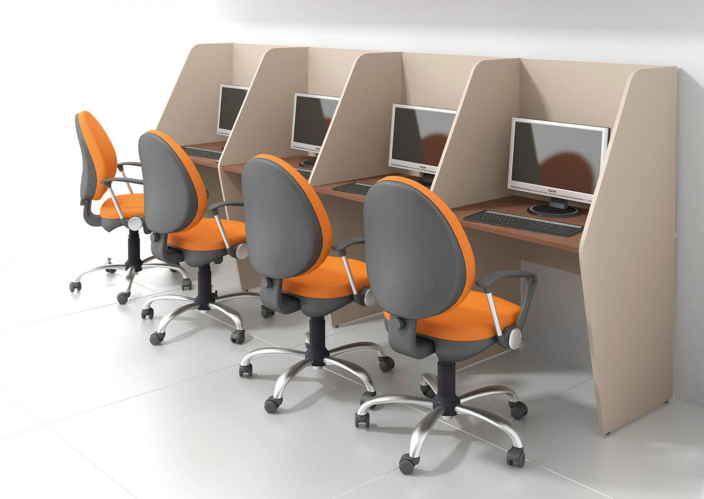 Call Center Workstation – 4-Person Cluster, MDF – WR266
