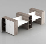 Workstation – 4-Person Cluster, MDF & Metal Base – WR278