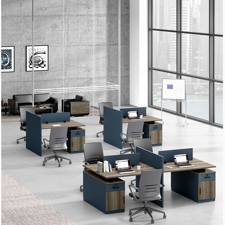 Workstation – 4-Person Prima Series, MDF & Metal Base – WR278
