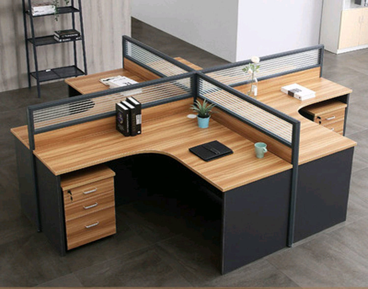 محطة عمل مركز الاتصال - على شكل حرف L لشخصين، MDF - WR28L