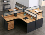 محطة عمل مركز الاتصال - على شكل حرف L لشخصين، MDF - WR28L