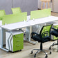 Workstation – مجموعة مكاتب سداسية، سطح MDF وقاعدة معدنية – WR29