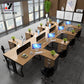 Workstation – 8-Person L-Shape, MDF & Metal Base – WR29L