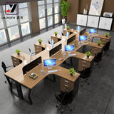 Workstation – 8-Person L-Shape, MDF & Metal Base – WR29L