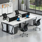 Workstation – مجموعة مكاتب سداسية، سطح MDF وقاعدة معدنية – WR29