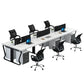 Workstation – مجموعة مكاتب سداسية، سطح MDF وقاعدة معدنية – WR29