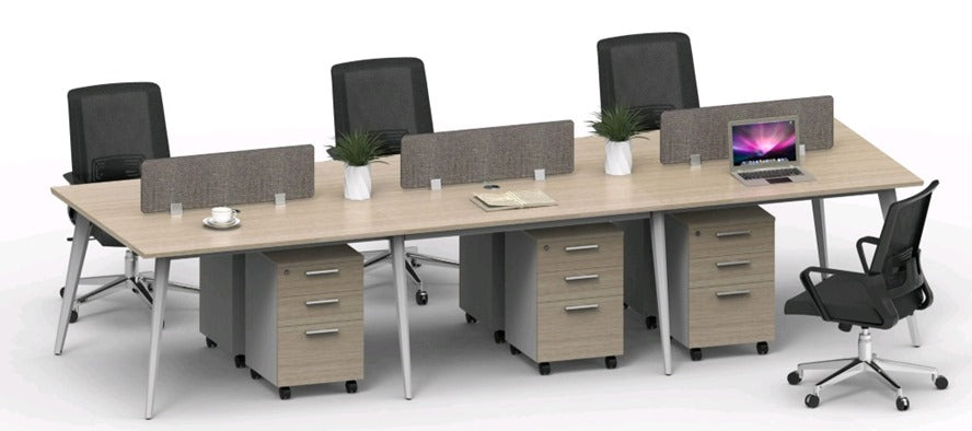 Workstation – 4-Person with Privacy Screens, MDF – WR606D