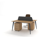 Workstation – 2-Person Open Plan, MDF & Metal Base – WR606
